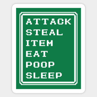 Final Fantasy Battle Menu Eat Poop Sleep Thief Version Sticker